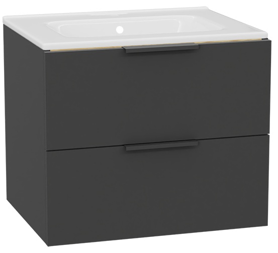 Conjunto estructura de armario Excellent Tuto 2.0 MLEX.2172.600.GRBL, lavabo Excellent Pik CEEX.6517.600.WH, MLEX.2151.600.02.GR