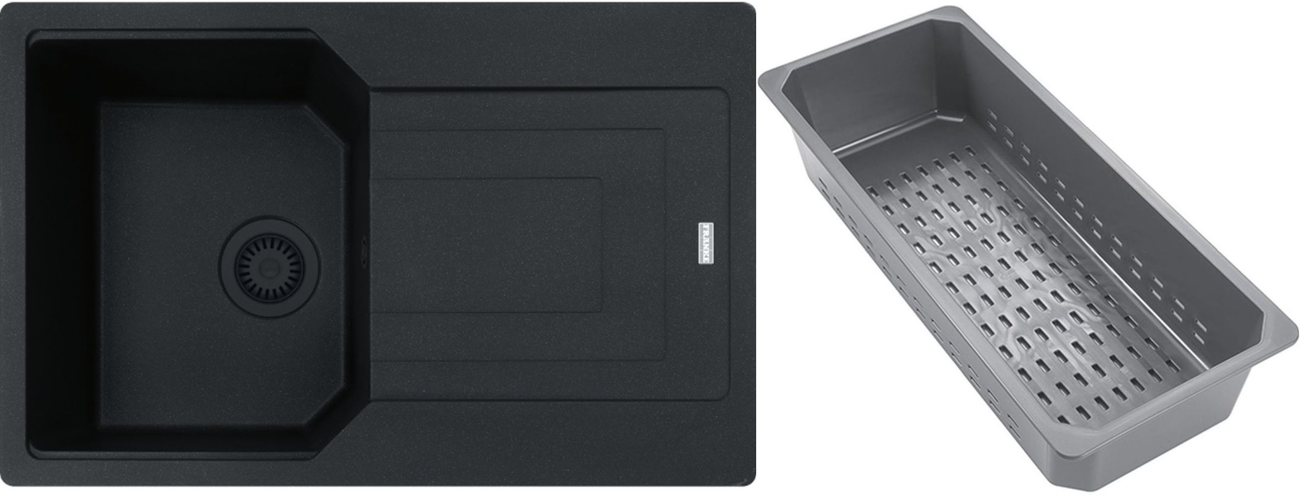 Franke Urban fregadero de granito con bandeja escurridora 78x50 cm gris/grafito/ónix 114.0743.099