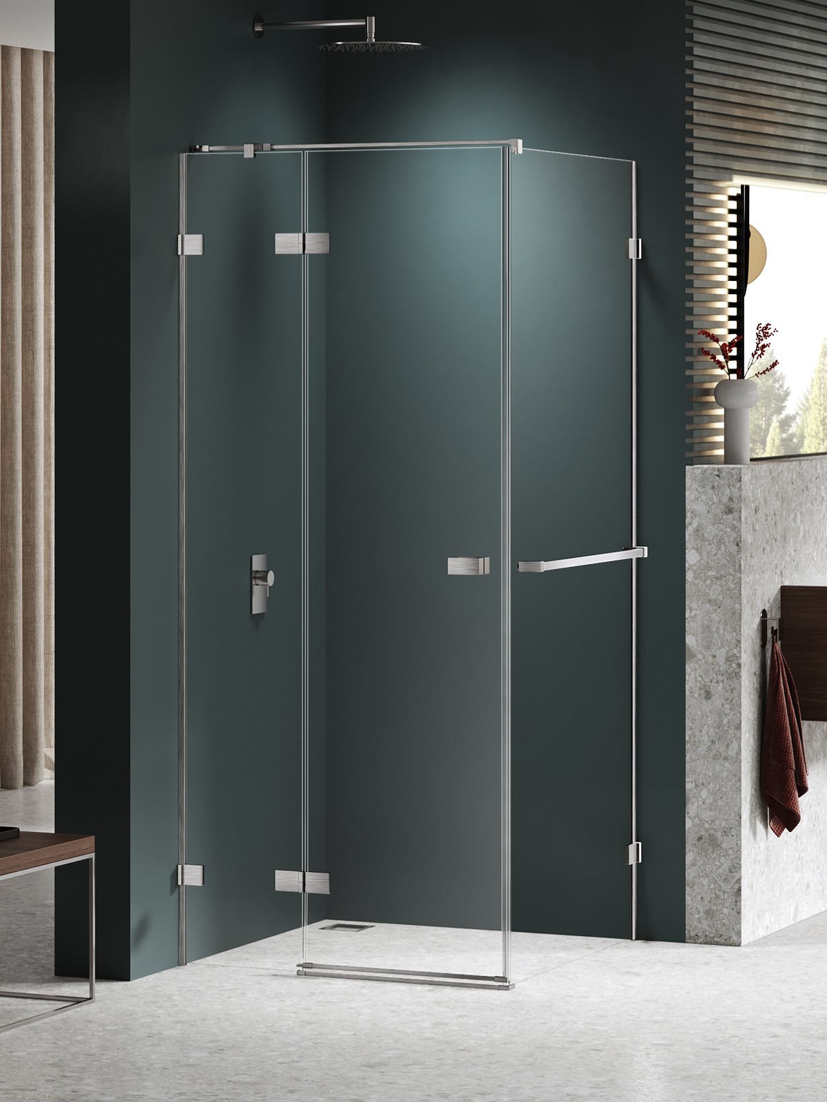 New Trendy Avexa Nickel Brushed cabina de ducha 110x80 cm rectangular níquel cepillado/vidrio transparente EXK-8675