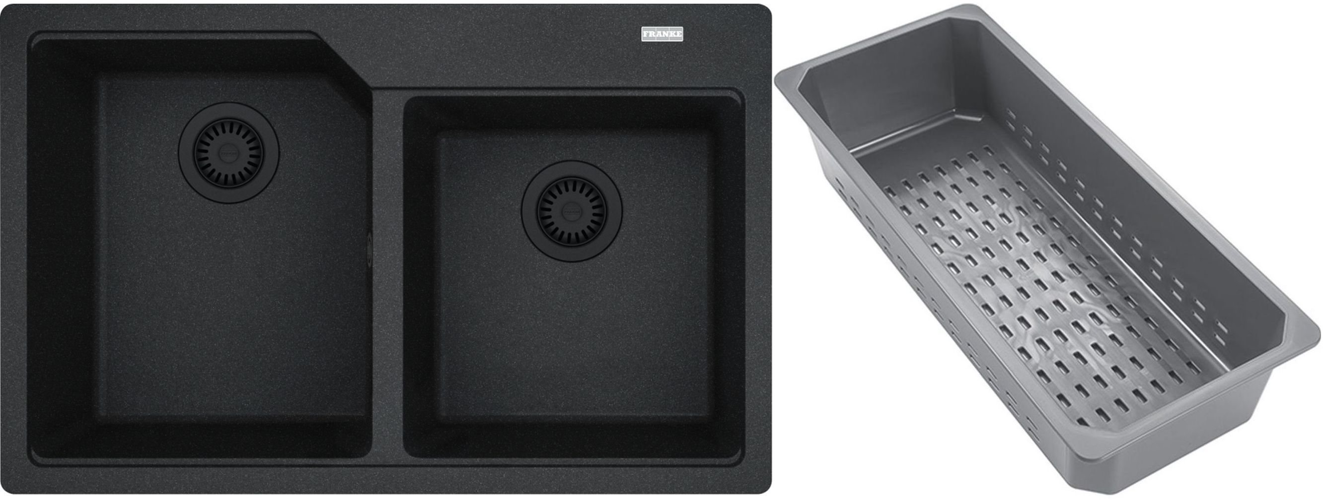 Franke Urban fregadero de granito con bandeja escurridora 78x50 cm gris/grafito/ónix 114.0743.105