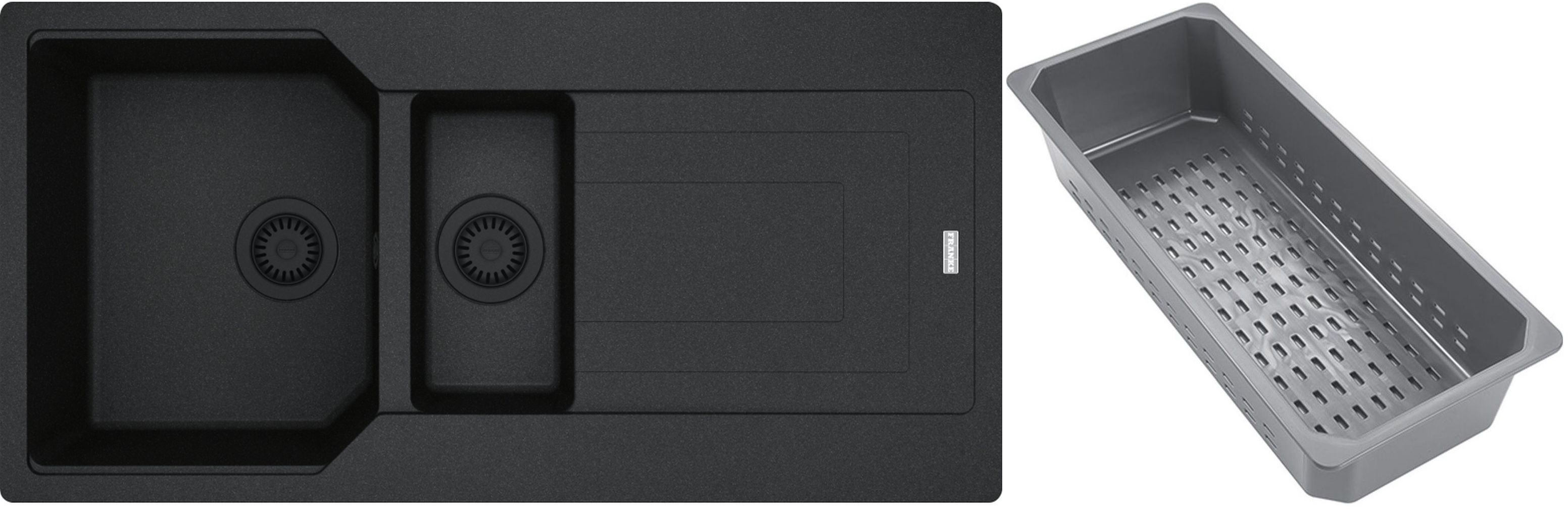 Franke Urban fregadero de granito con bandeja escurridora 100x50 cm gris/grafito/ónix 114.0743.104