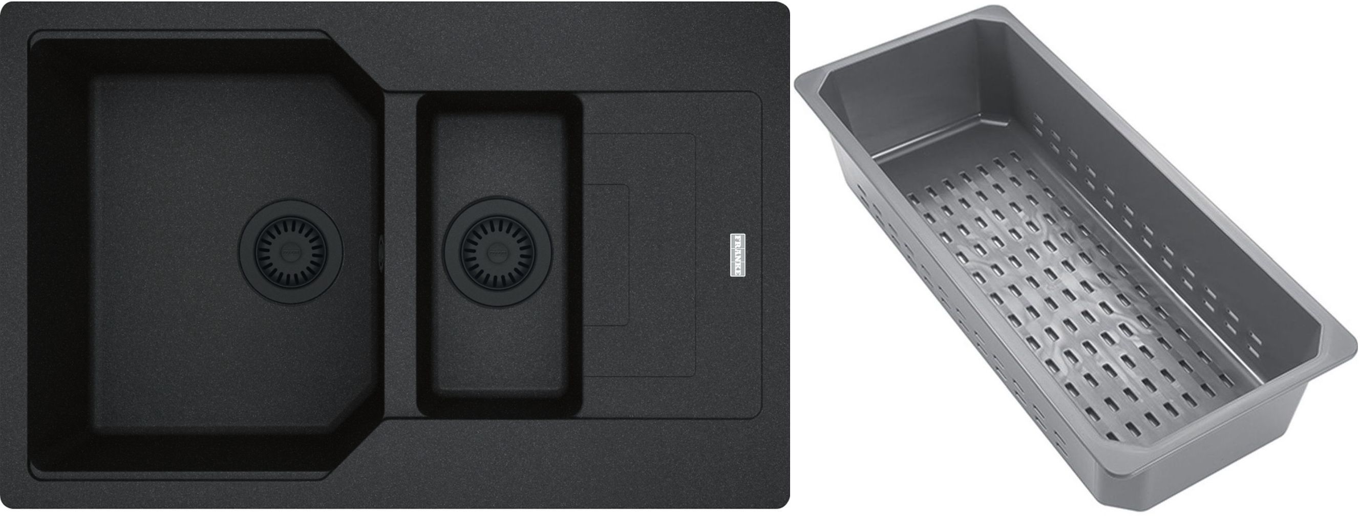 Franke Urban fregadero de granito con bandeja escurridora 78x50 cm gris/grafito/ónix 114.0743.103