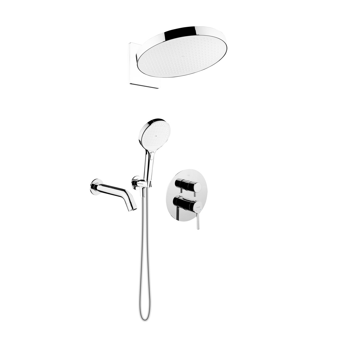 Conjunto ducha con efecto lluvia Oltens Regna 37009100, grifo de bañera y ducha Oltens Rann 34111100, 39403100, 39100100, 37109100, 39304100, 37200100