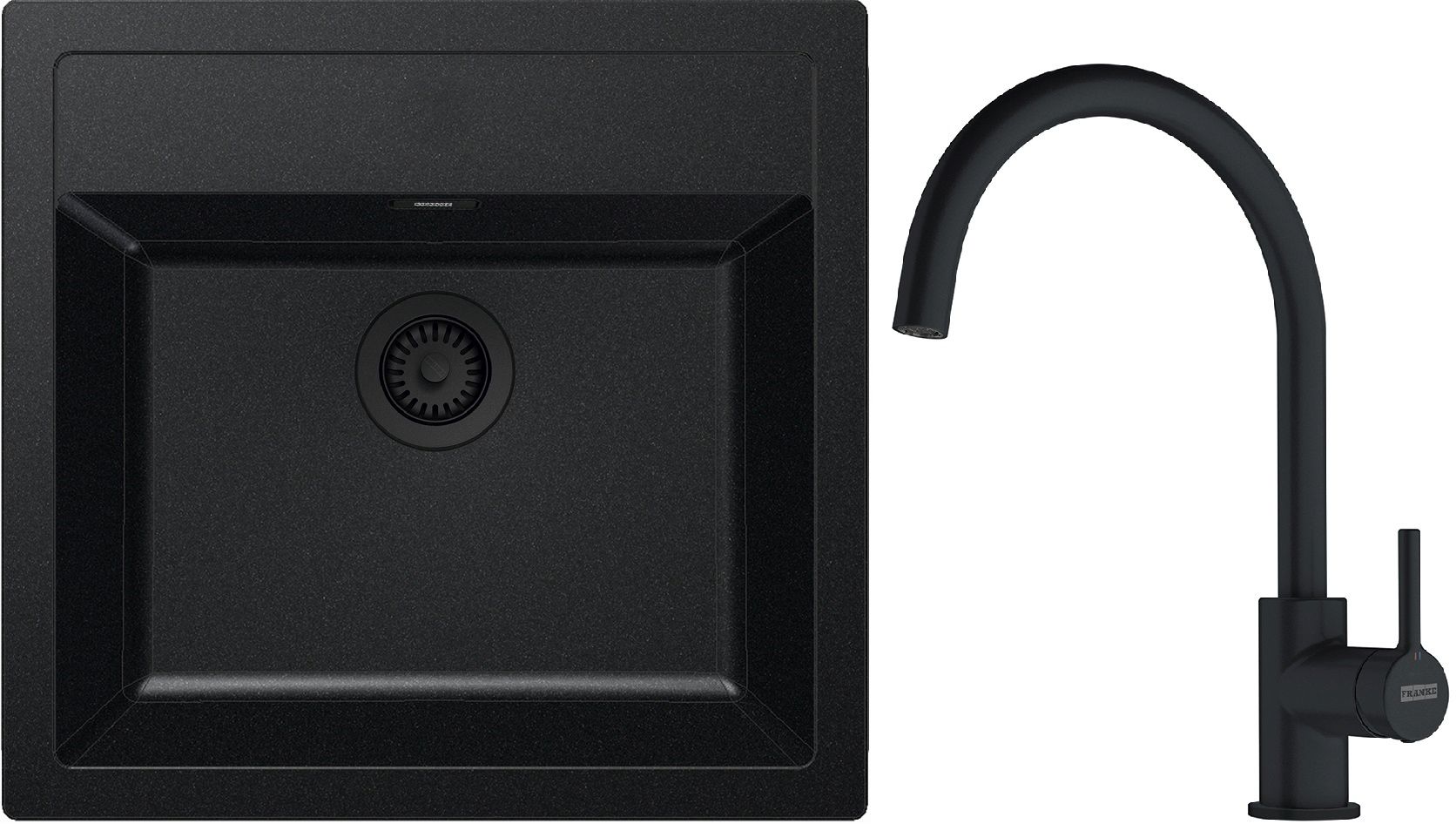 Conjunto fregadero Tectonite Franke Sirius SID 143.0702.425, grifo de cocina Franke Lina 115.0626.019