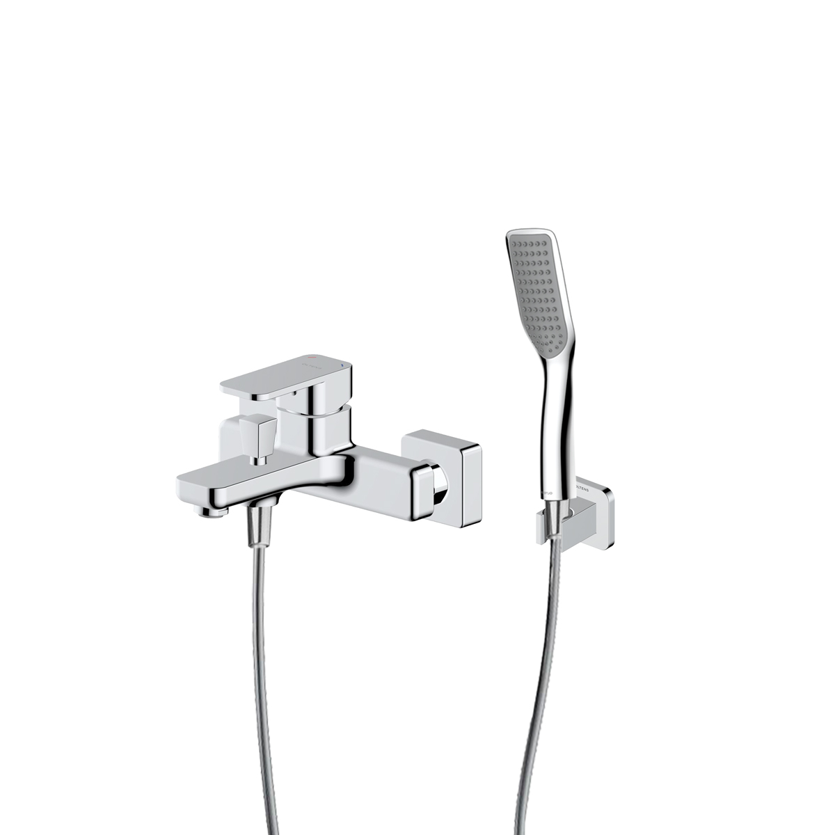 Conjunto grifo de bañera y ducha Oltens Hadsel 34006100, soporte de ducha Oltens Hald 37403100, 37200100, 37111100