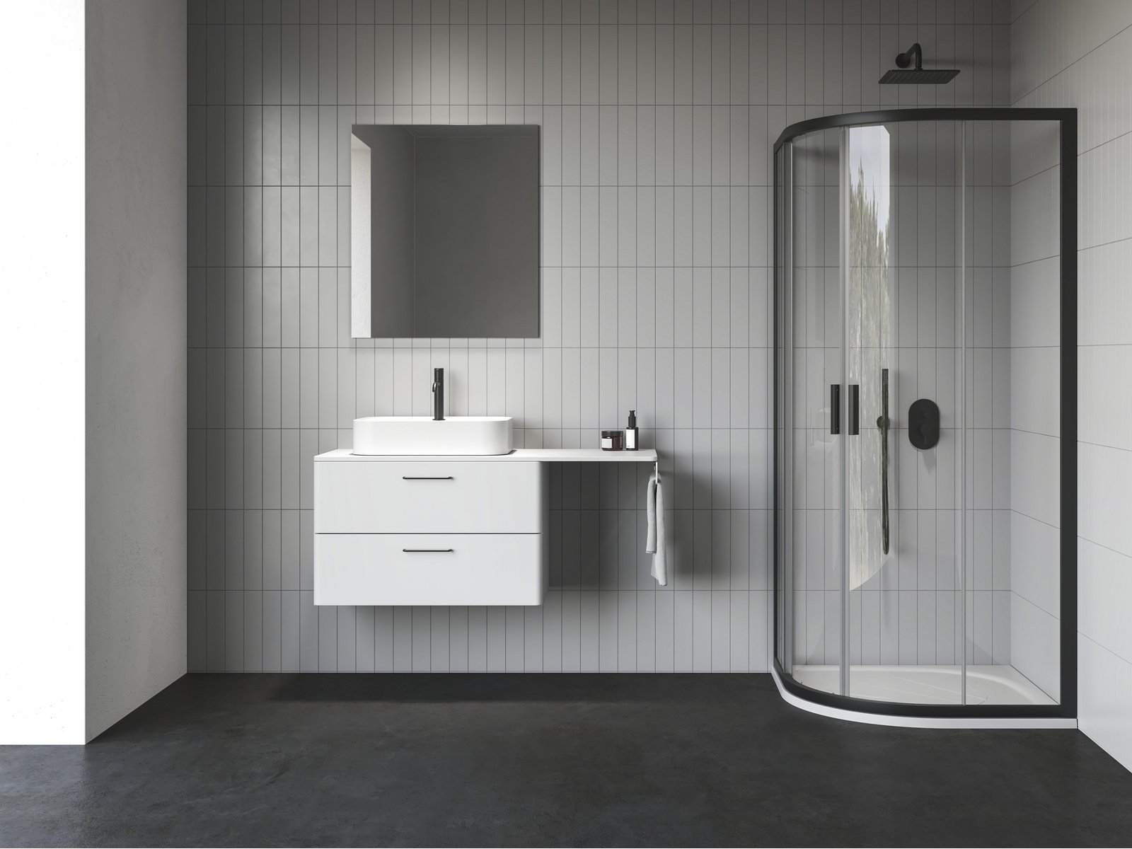 Ravak Blix II cabina de ducha 90x90 cm semicircular negro mate/vidrio transparente 3BM70300Z1