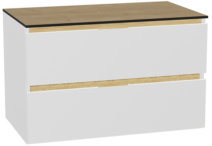 Conjunto estructura de armario Excellent Tuto 2.0 MLEX.2172.800.WHBL, encimera sobre armario Excellent Tuto 2.0 MLEX.2116.800.BL, MLEX.2151.800.01.WH