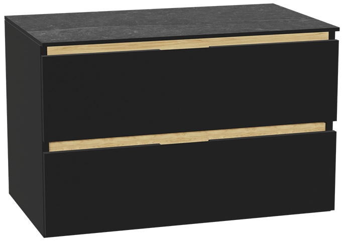 Conjunto estructura de armario Excellent Tuto 2.0 MLEX.2172.800.BKBL, encimera sobre armario Excellent Tuto 2.0 MLEX.2116.800.MA, MLEX.2151.800.01.BK