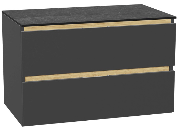 Conjunto estructura de armario Excellent Tuto 2.0 MLEX.2172.800.GRBL, encimera sobre armario Excellent Tuto 2.0 MLEX.2116.800.MA, MLEX.2151.800.01.GR