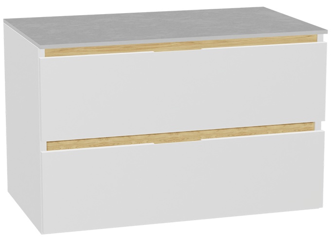 Conjunto estructura de armario Excellent Tuto 2.0 MLEX.2172.800.WHBL, encimera sobre armario Excellent Tuto 2.0 MLEX.2116.800.SJ, MLEX.2151.800.01.WH