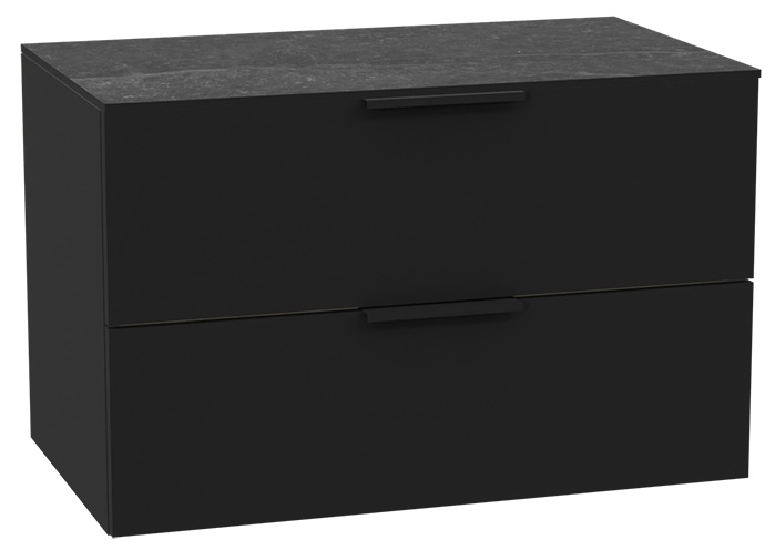 Conjunto estructura de armario Excellent Tuto 2.0 MLEX.2172.800.BKBL, encimera sobre armario Excellent Tuto 2.0 MLEX.2116.800.MA, MLEX.2151.800.02.BK