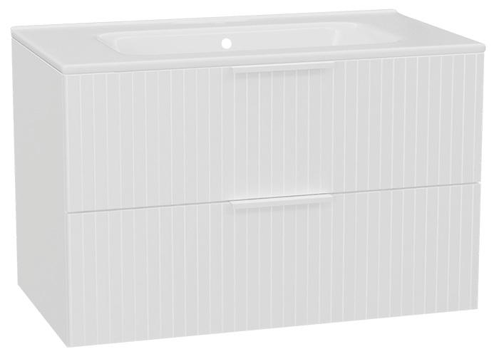 Conjunto estructura de armario Excellent Tuto 2.0 MLEX.2172.800.WHBL, lavabo Excellent Pik CEEX.6517.800.WH, MLEX.2151.800.03.WH