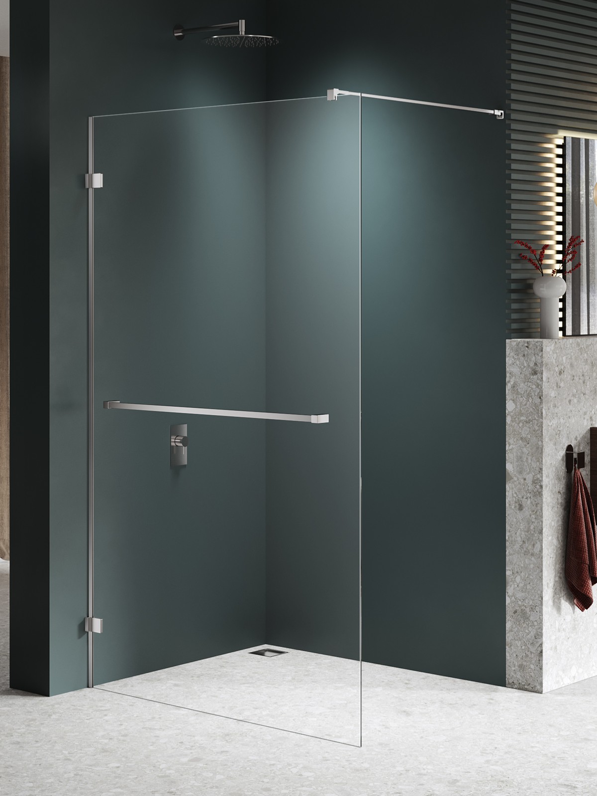 New Trendy Avexa Nickel Brushed mampara de ducha walk-in 150 cm cepillado/vidrio transparente EXK-8736