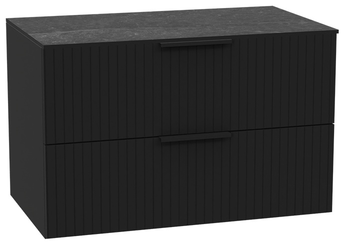 Conjunto estructura de armario Excellent Tuto 2.0 MLEX.2172.800.BKBL, encimera sobre armario Excellent Tuto 2.0 MLEX.2116.800.MA, MLEX.2151.800.03.BK