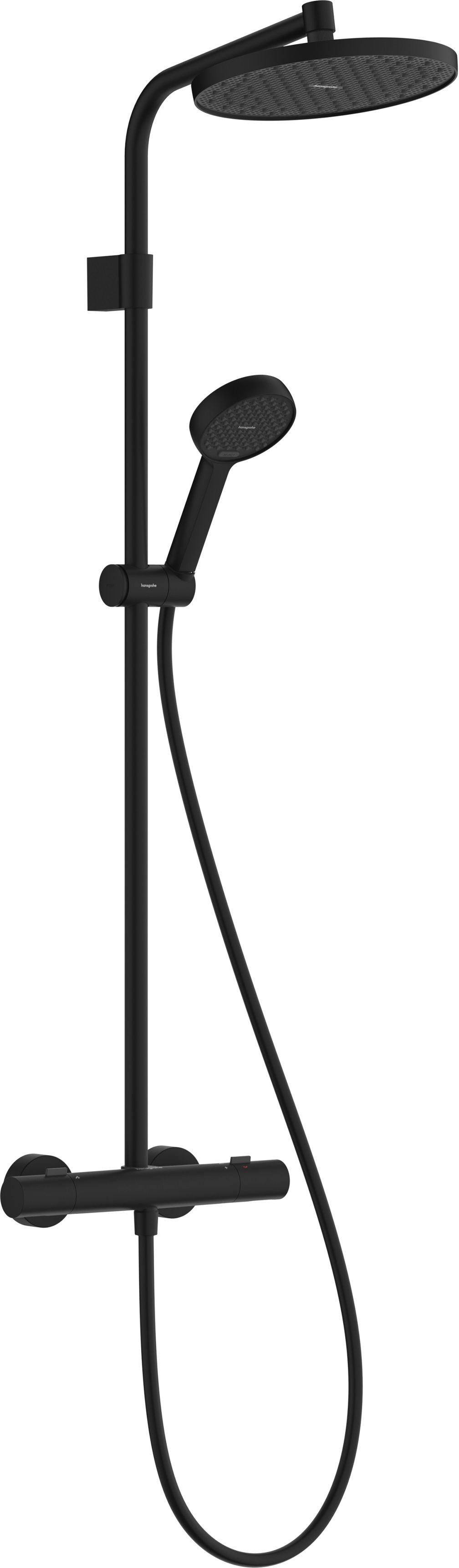 Hansgrohe Activera S conjunto de ducha a pared con termostato con rociador con efecto lluvia negro 28078670