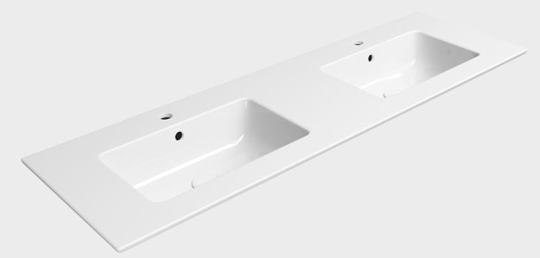 GSI Pura lavabo 142x46 cm rectangular empotrado-doble blanco 8889111