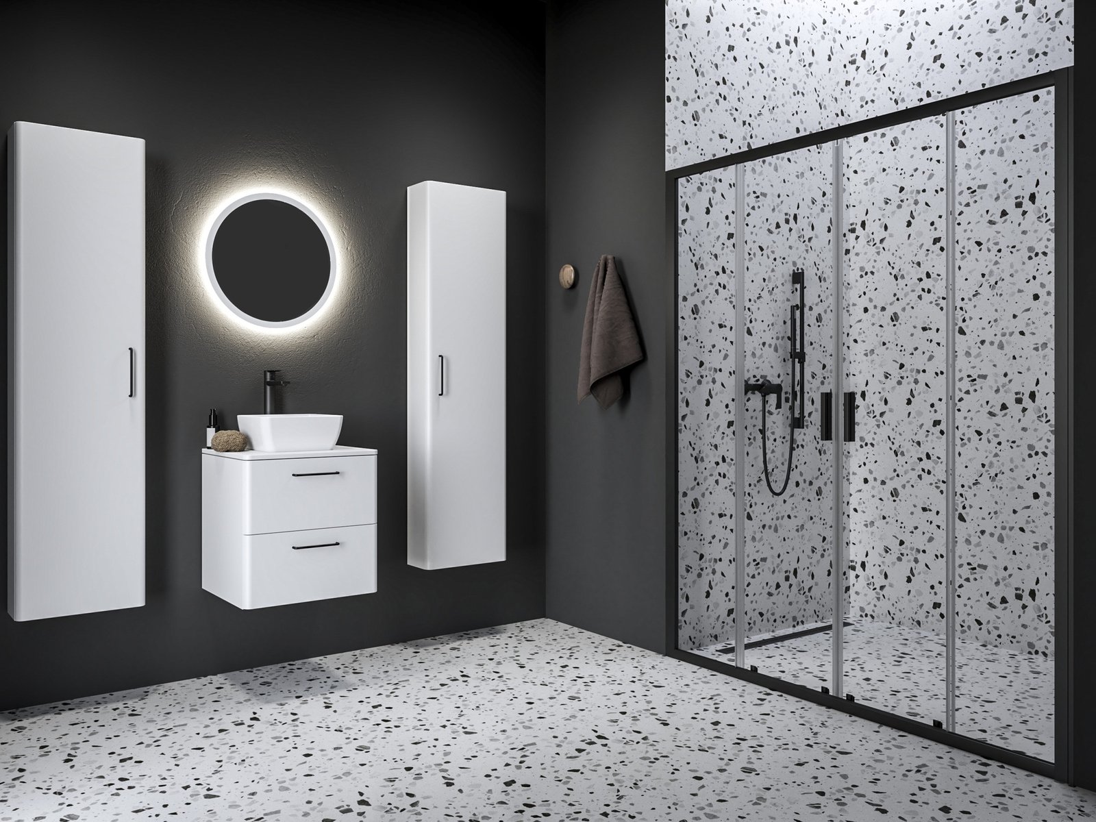 Ravak Blix II puerta de ducha 140 cm corredera negro mate/vidrio transparente 0YMM0300Z1