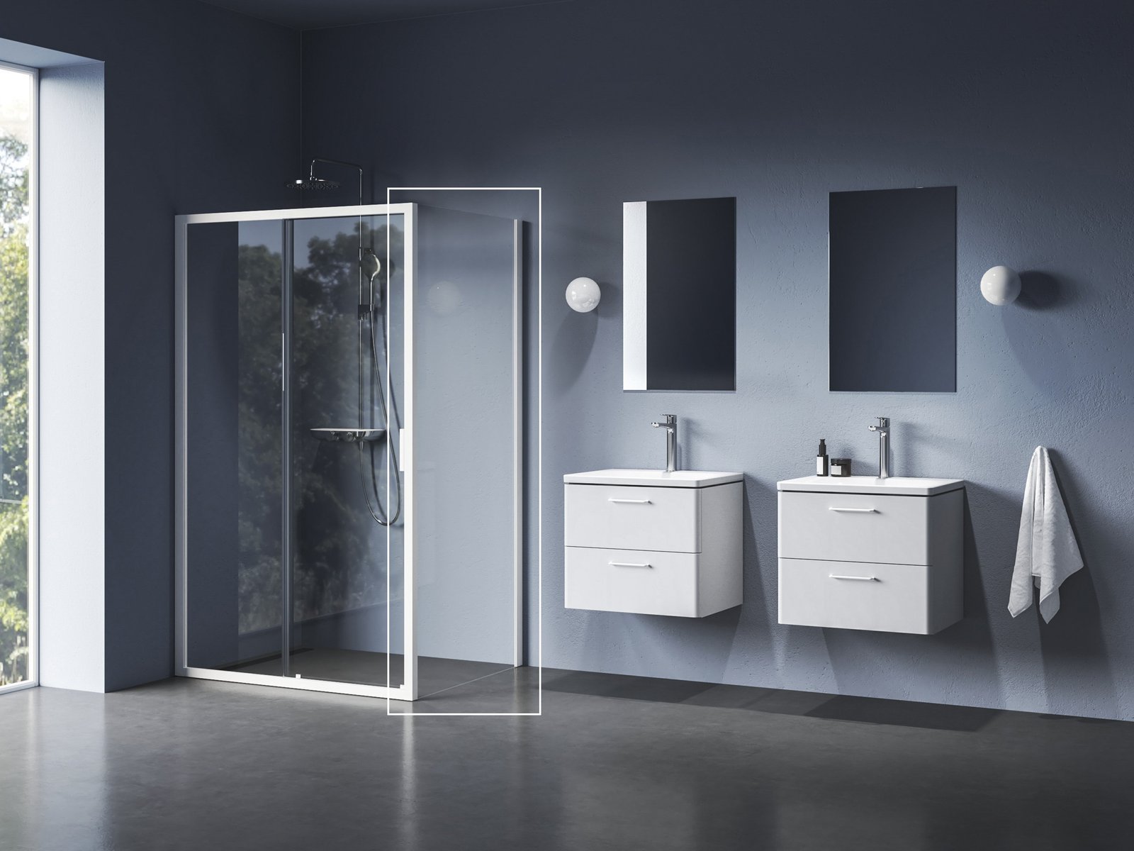 Ravak Blix II mampara de ducha 100 cm blanco mate/vidrio transparente 9BMA0E00Z1