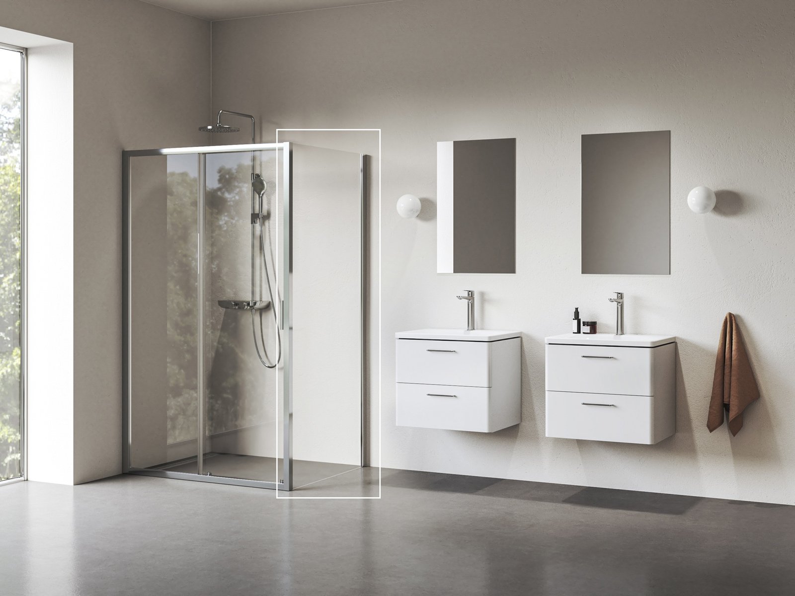 Ravak Blix II mampara de ducha 90 cm aluminio brillante/vidrio transparente 9BM70C00Z1