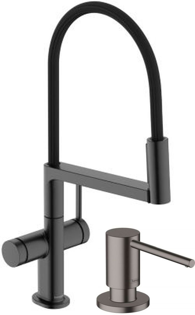 Conjunto grifo de cocina Hansgrohe Talis Select M54 PowderSpray 72861340, dispensador de líquidos Hansgrohe A41 40438340