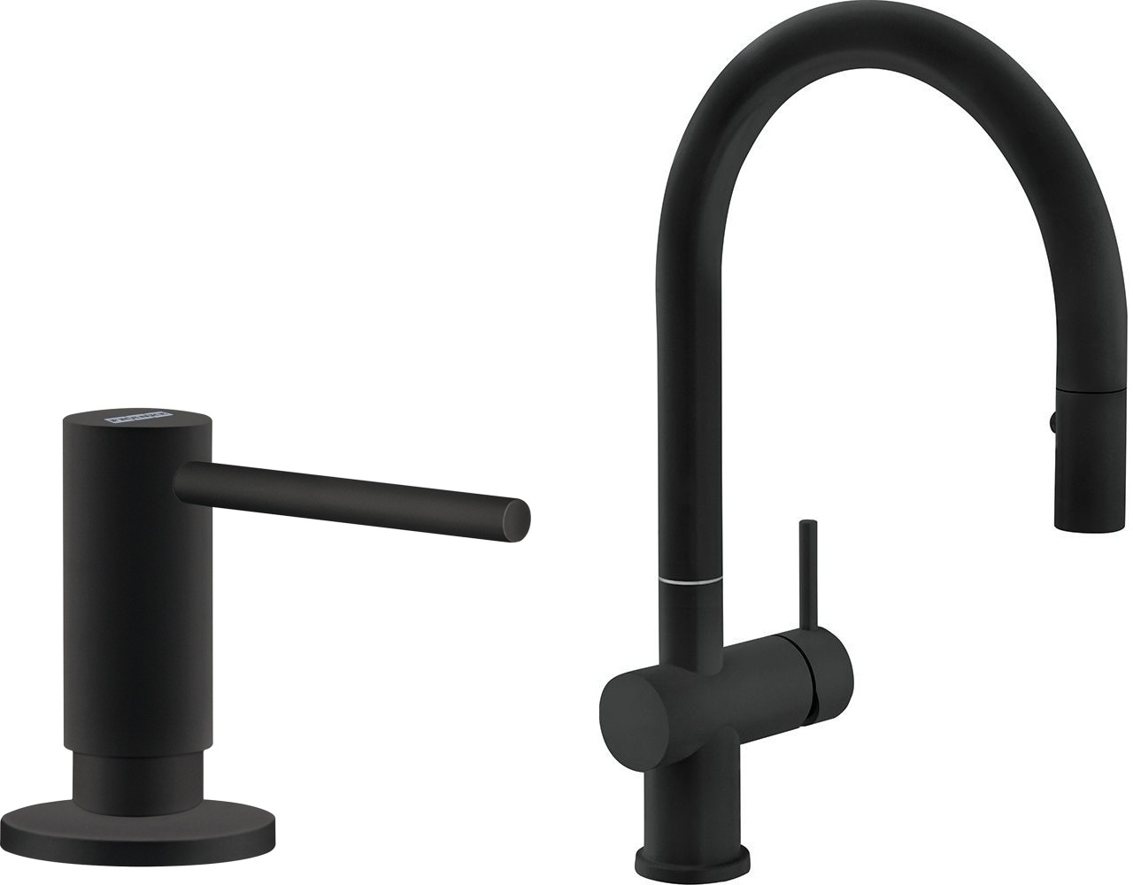 Conjunto grifo de cocina Franke Active Neo 115.0653.404, dispensador de líquidos Franke Active SM 119.0547.906