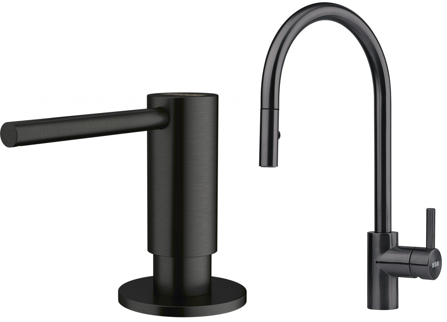 Conjunto grifo de cocina Franke Eos 115.0613.671, dispensador de líquidos Franke Atlas 112.0717.102