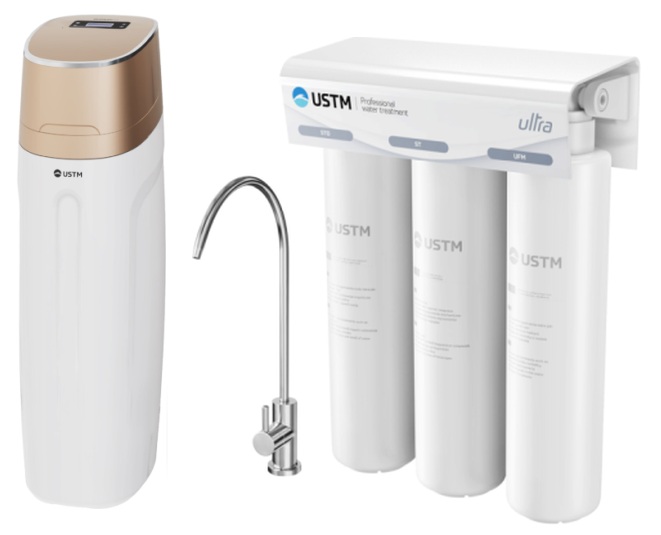 Conjunto planta de tratamiento de agua USTM Golden WS25LCDGOLDEN, filtro para fregadero USTM Ultra ULTRANEWSTYLE