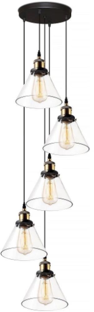 Altavola Design New York Loft lámpara colgante 5x40 W latón-transparente LA034/CO5