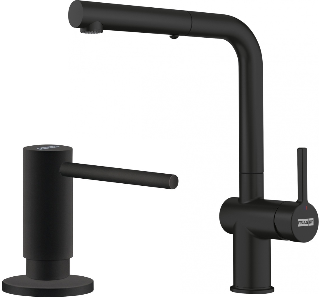 Conjunto grifo de cocina Franke Active 115.0653.382, dispensador de líquidos Franke Active SM 119.0547.906