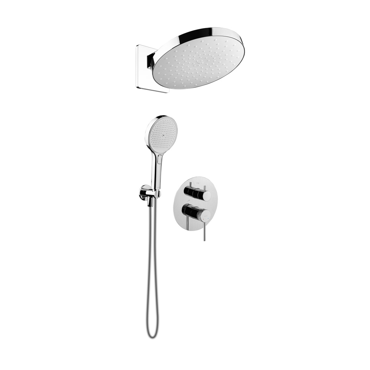 Conjunto ducha con efecto lluvia Ksuro 01 16000010, grifo de bañera y ducha Ksuro 01 13002010, 16002010, 16003010, 19002010, 37200100