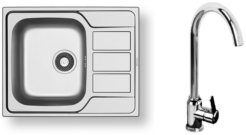 Pyramis Athena fregadero de acero acero/cromo 100 187 601L