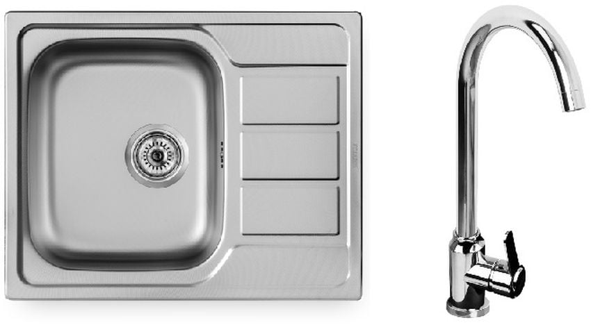 Pyramis Athena fregadero de acero acero/cromo 100 187 701L