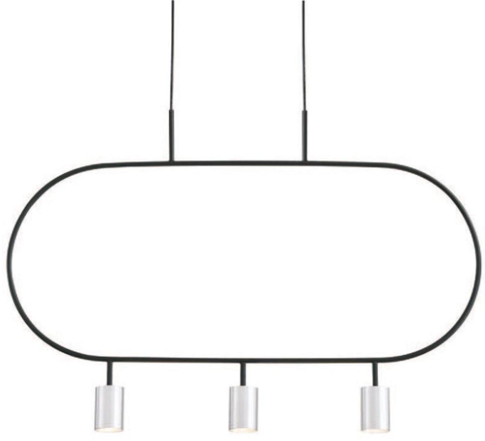 Altavola Design Luna lámpara colgante 3x3 W negro-plata LPL338-SL