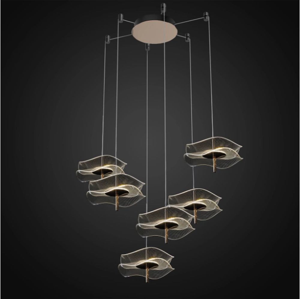 Altavola Design Mariposa lámpara colgante 6x36 W transparente-oro rosa LA102/CO6