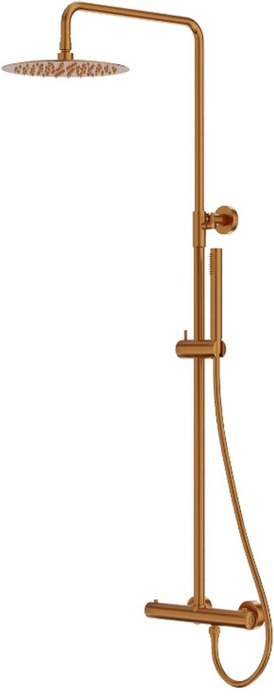 LaVita Orion conjunto de ducha a pared con termostato con rociador con efecto lluvia cobre 5900378357315
