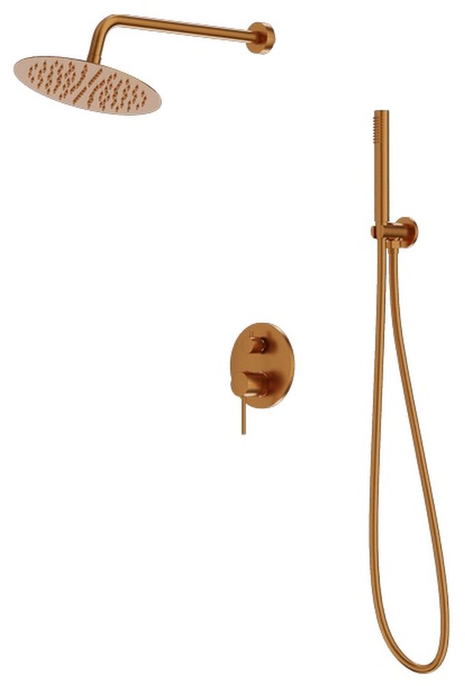 LaVita Orion conjunto de ducha empotrado con rociador con efecto lluvia cobre 5900378357339