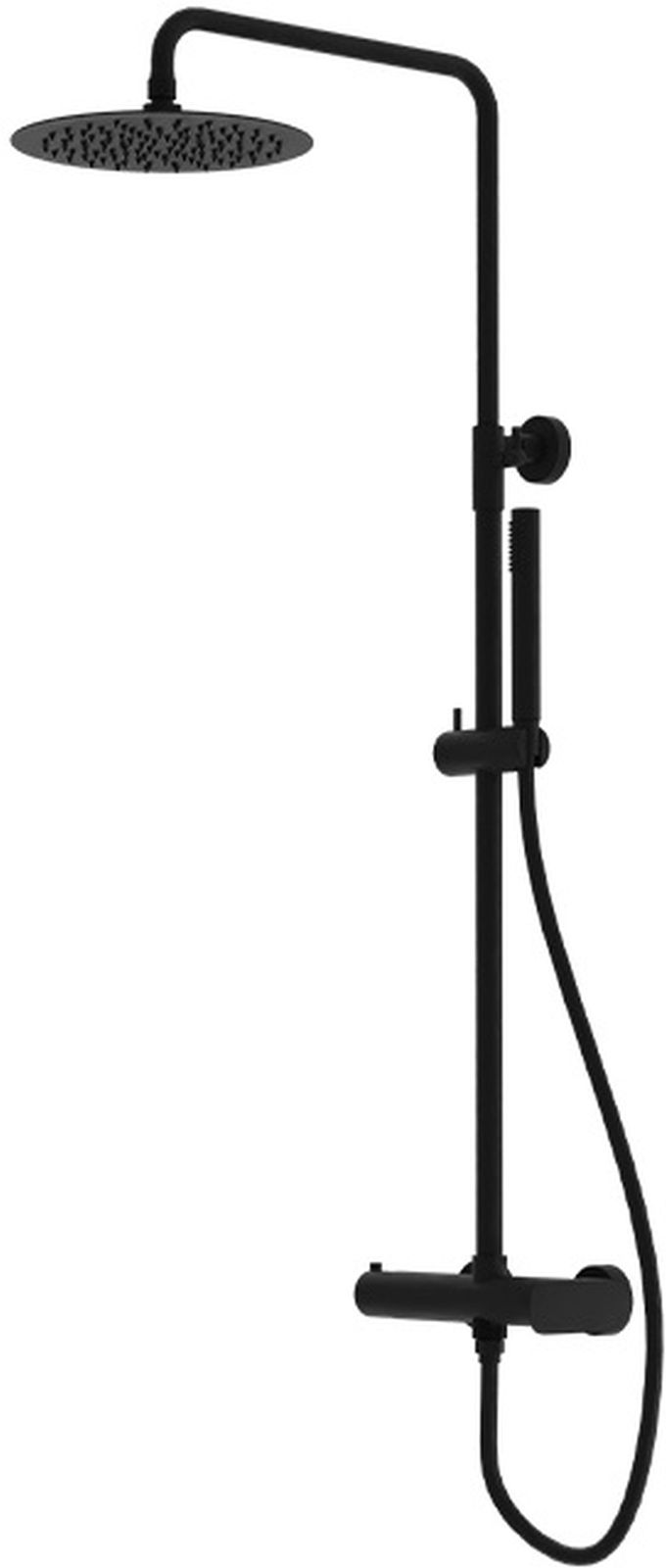 LaVita Spark conjunto de ducha a pared con rociador con efecto lluvia negro 5900378342298