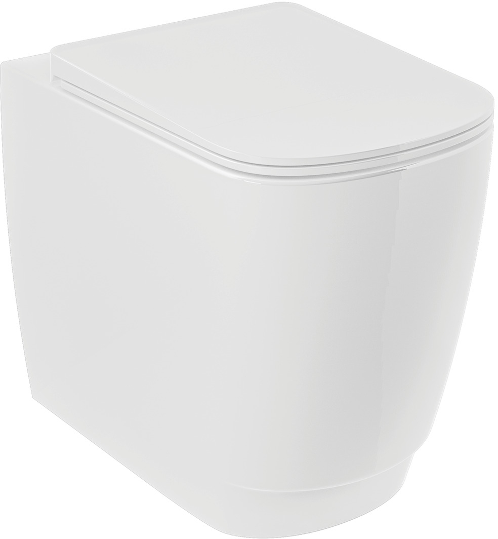 Kludi Resa S taza de inodoro de pie sin reborde con descarga de remolino blanco brillante 27WCB0343