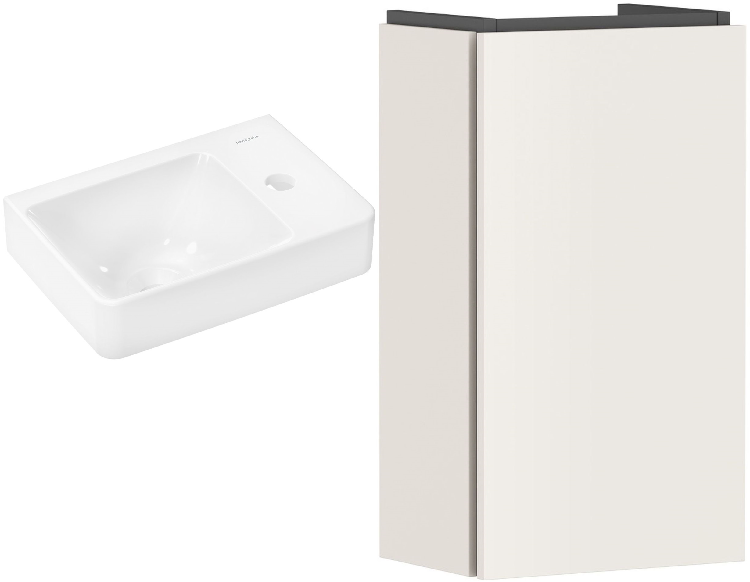 Conjunto armario Hansgrohe Xilesa E 54244780, lavabo Hansgrohe Xelu Q 60314450