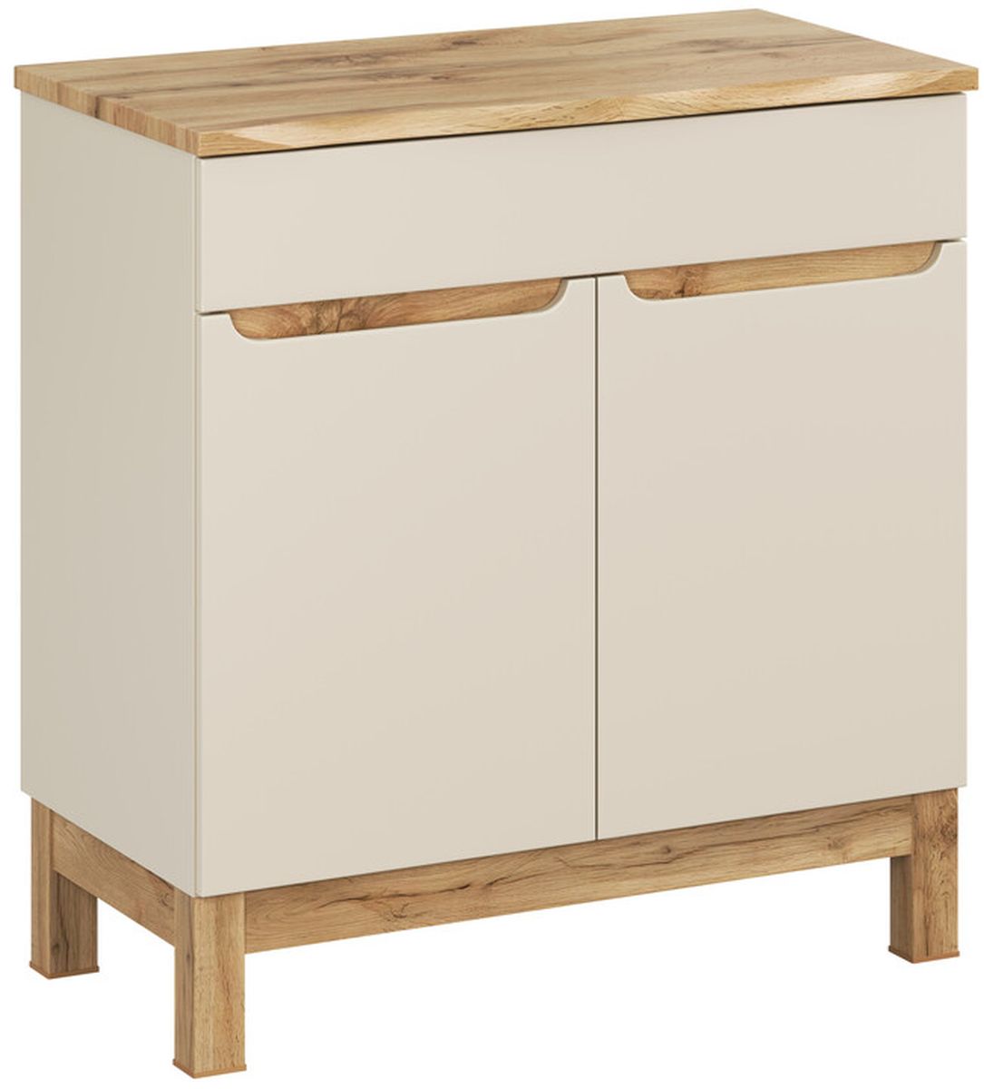 Conjunto armario Comad Bali Cashmere BALI CASHMERE 82-80-46-2D, encimera sobre armario Comad Nature Wotan NATURE WOTAN 89-80-46 M