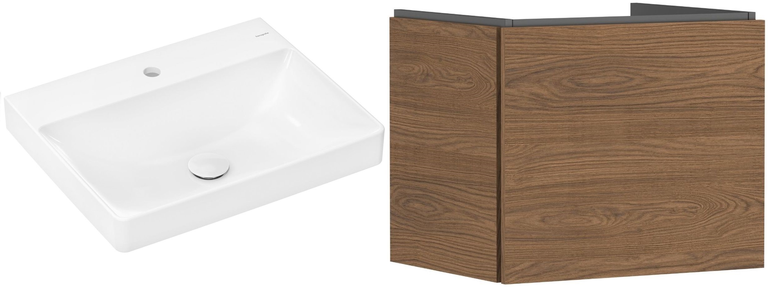 Conjunto armario Hansgrohe Xilesa E 54253550, lavabo Hansgrohe Xelu Q 61016450