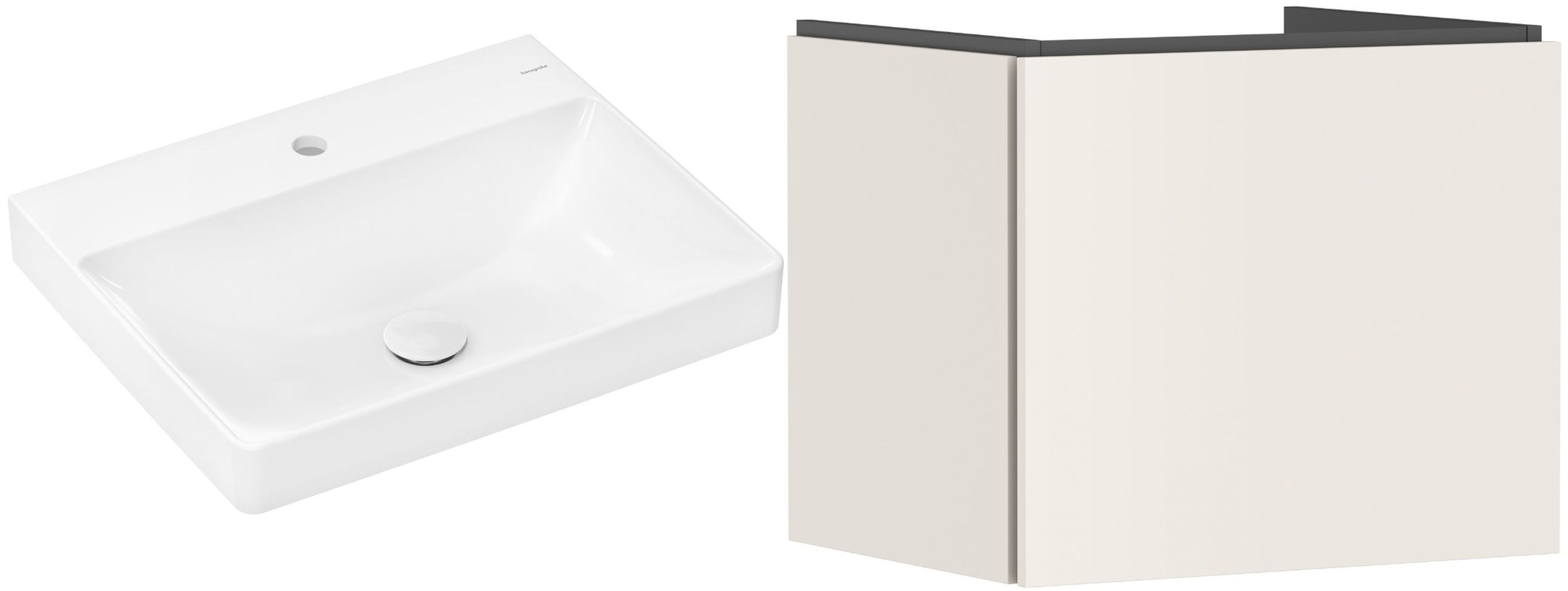 Conjunto armario Hansgrohe Xilesa E 54253780, lavabo Hansgrohe Xelu Q 61016450