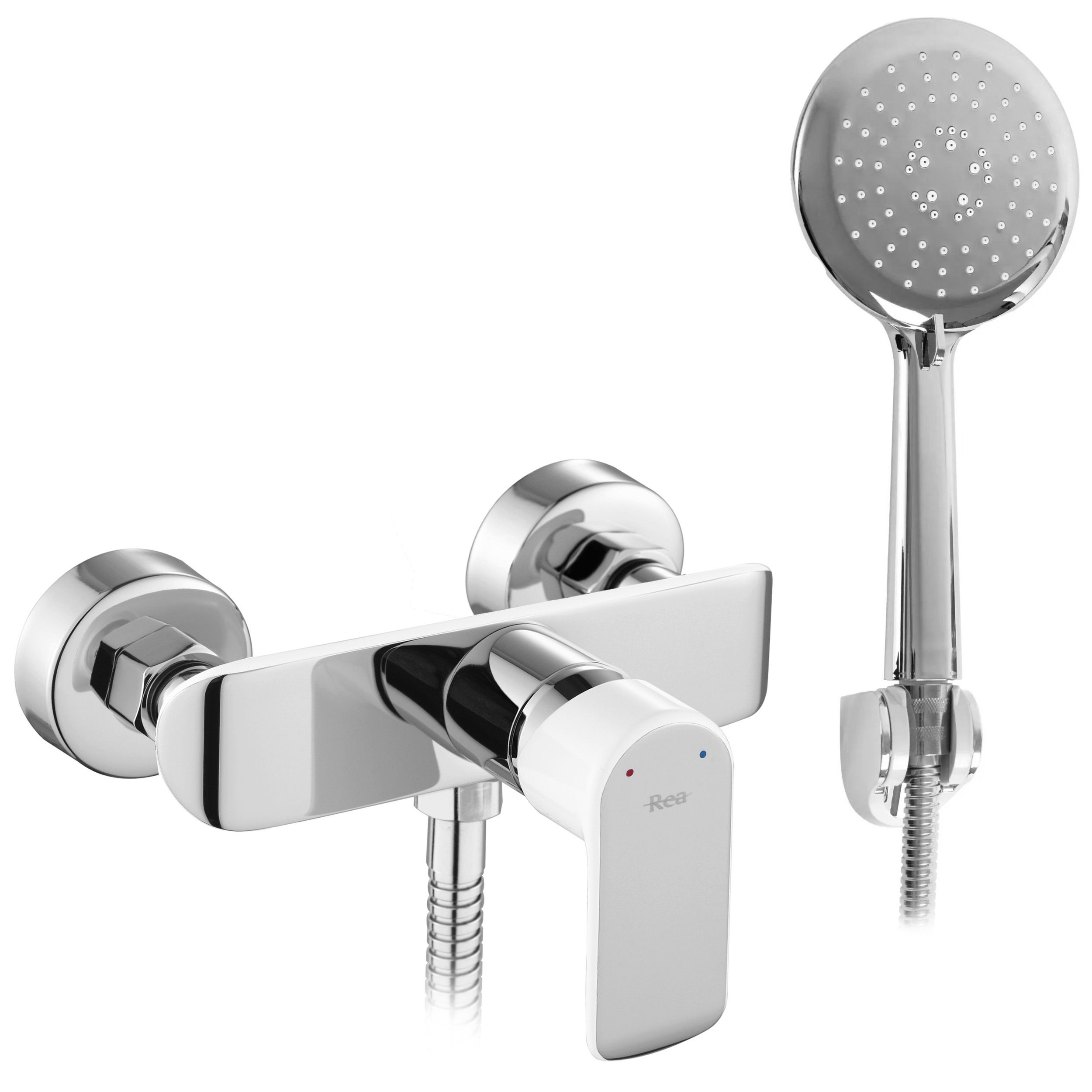 Rea Bloom grifo para ducha a pared cromo-blanco REA-B3000