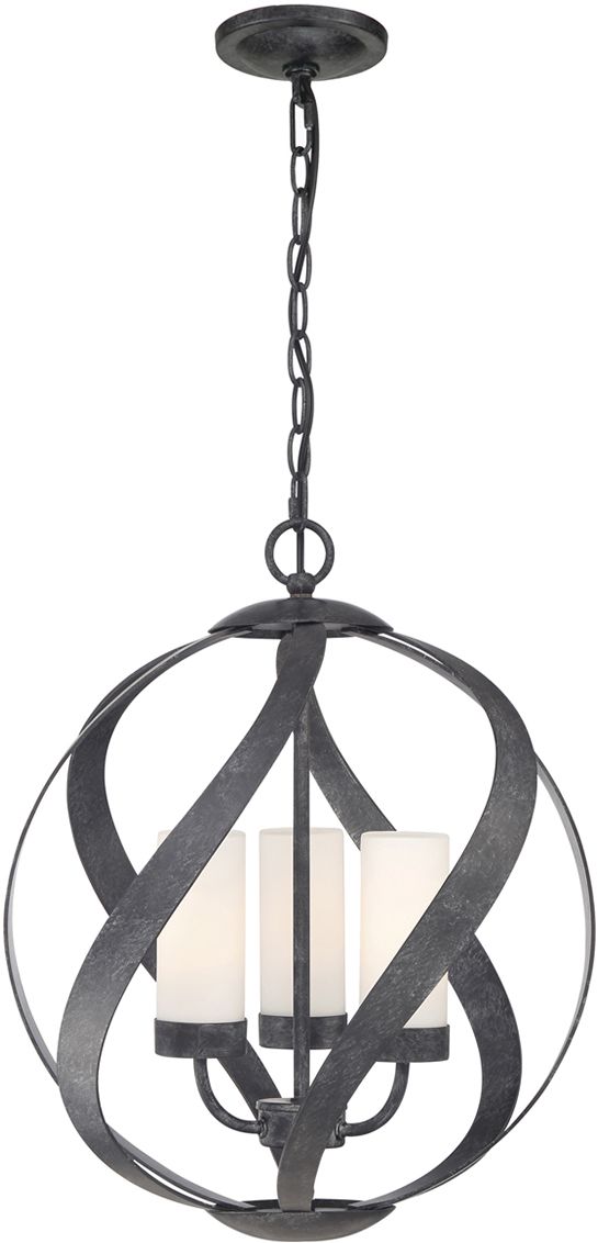 Quintiesse Blacksmith lámpara colgante 3x40 W negro-ópalo QN-BLACKSMITH-3P-OBK