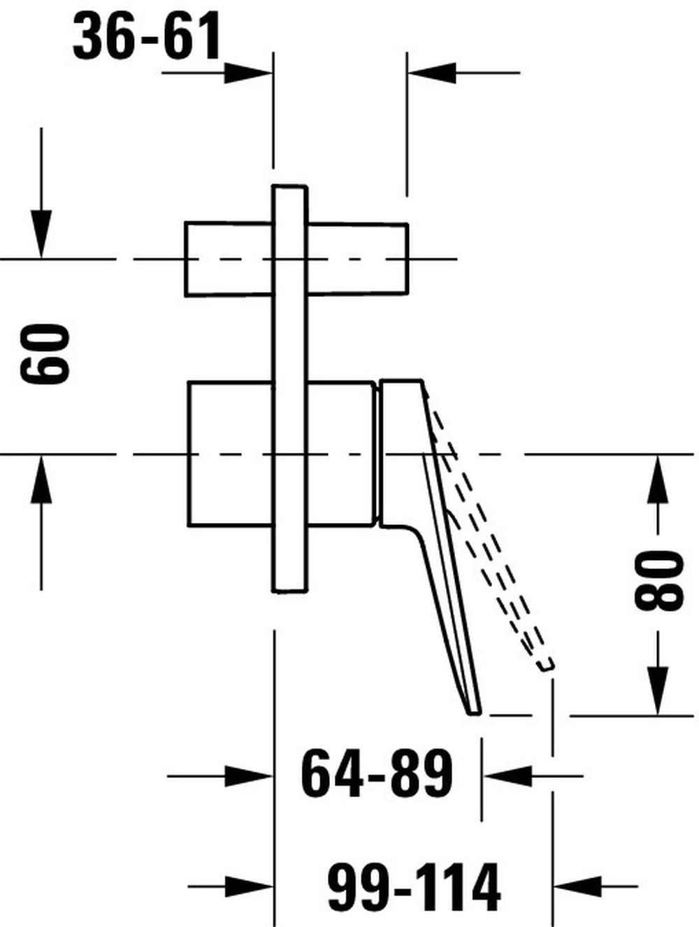 Duravit Wave grifo de bañera y ducha empotrado oro WA4210008034