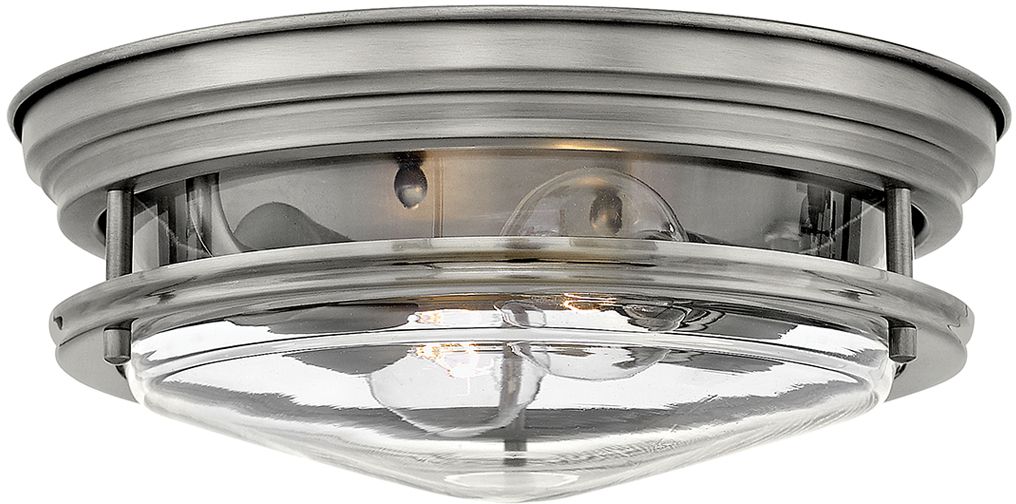 Quintiesse Hadrian lámpara de techo 2x40 W transparente-níquel QN-HADRIAN-FS-AN-CLEAR