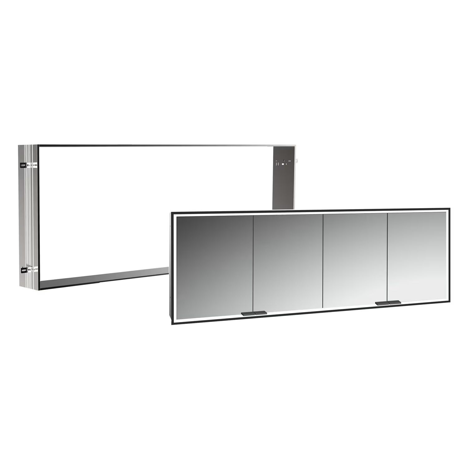 Conjunto armario Kronenbach Cube 2.0 KB100231MB, marco para instalación empotrada de espejo Colador para desagüe Kronenbach Cube 2.0 NU1000037NU