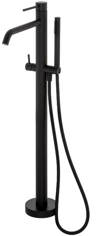 Conjunto grifo de bañera y ducha Kronenbach Lima 2.0 Black 100.1162SMKB, base de empotramiento Kronenbach Aqa 2.0 23491004KB