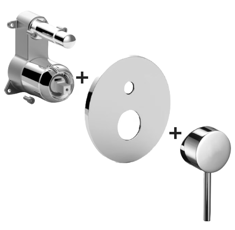 Conjunto grifo de bañera y ducha Kronenbach Lima 2.0 100.2103CRKB, sistema empotrado para grifo Kronenbach Universal 01800180 KB