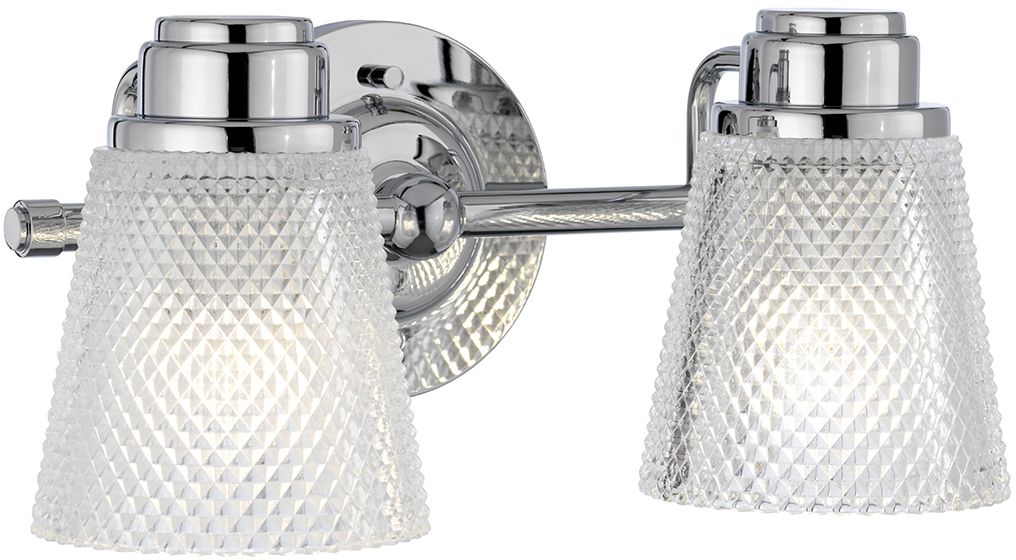 Quintiesse Hudson lámpara de pared 2x3 W cromo-transparente QN-HUDSON2-BATH